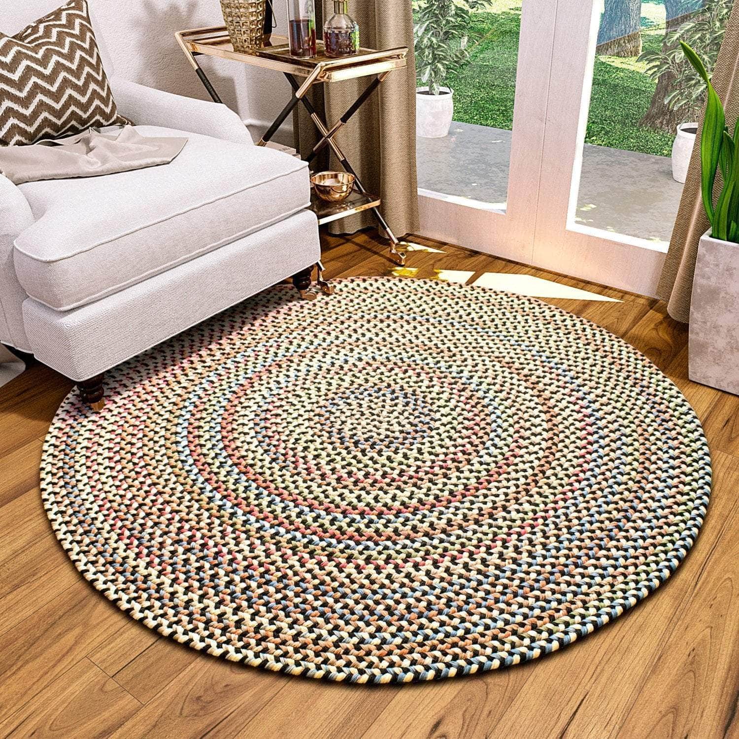 Roxbury Colorful Indoor / Outdoor Braided Rug #color_charcoal