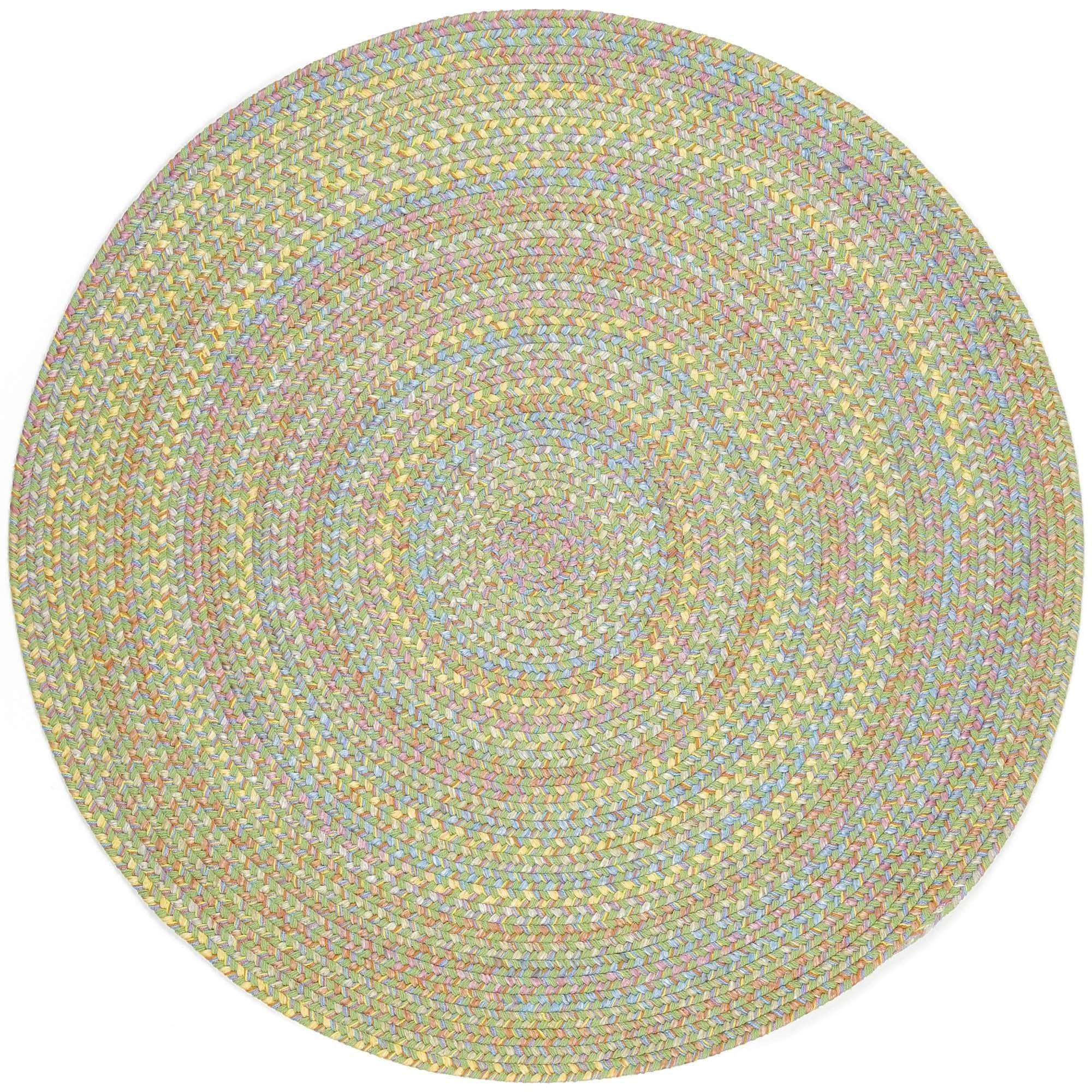 Hipster Kids and Playroom Braided Rug #color_lime green multi