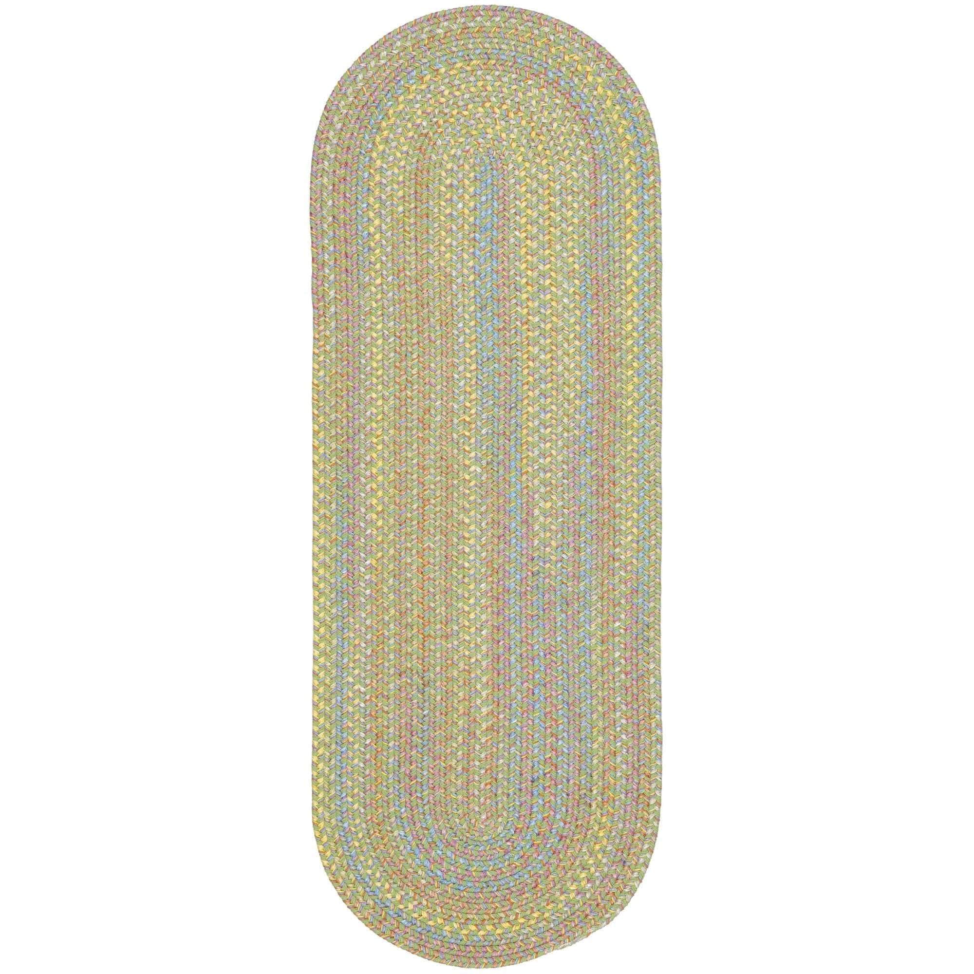 Hipster Kids and Playroom Braided Rug #color_lime green multi