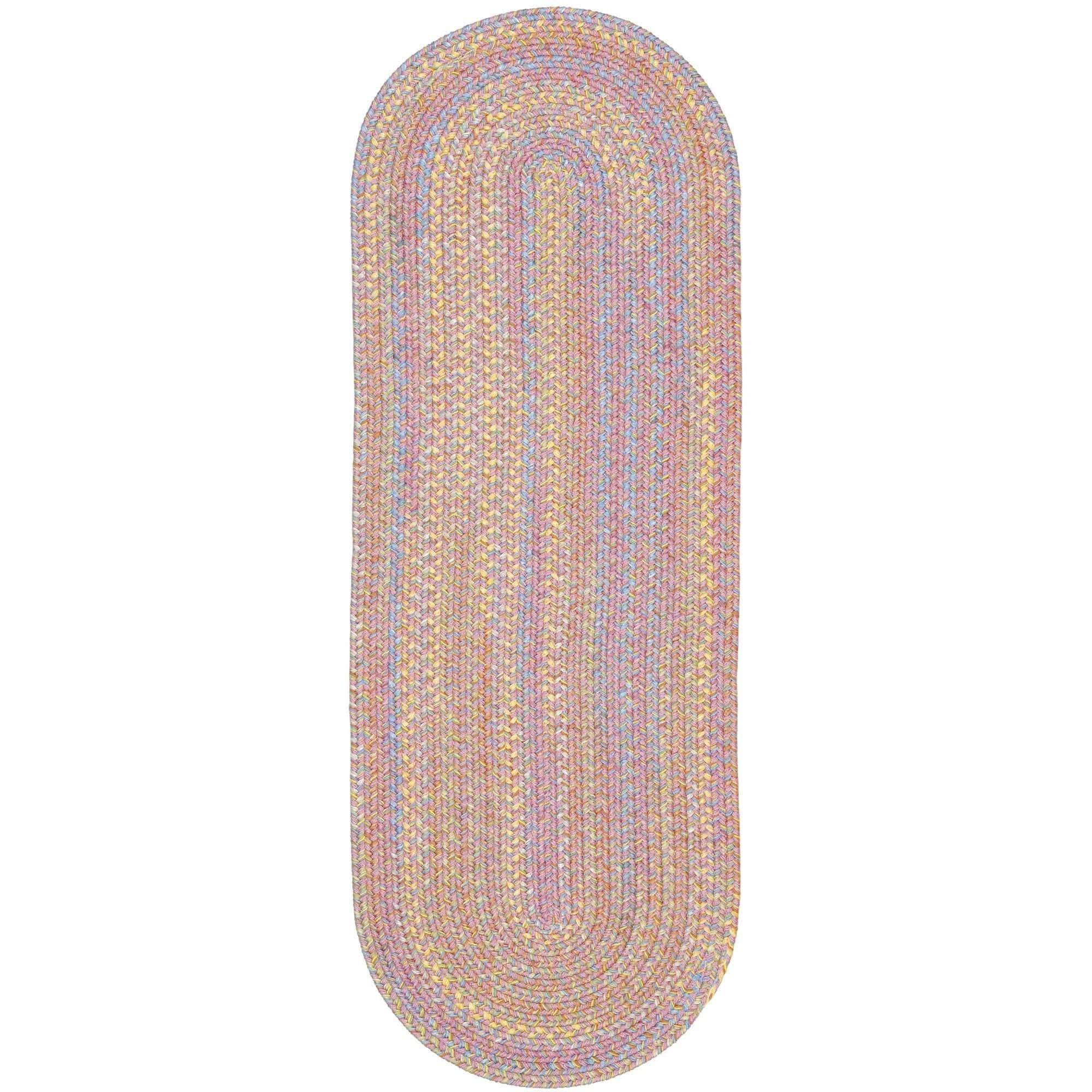 Hipster Kids and Playroom Braided Rug #color_pink multi