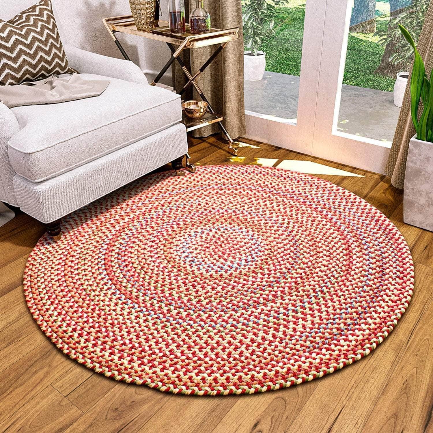 Roxbury Colorful Indoor / Outdoor Braided Rug #color_red
