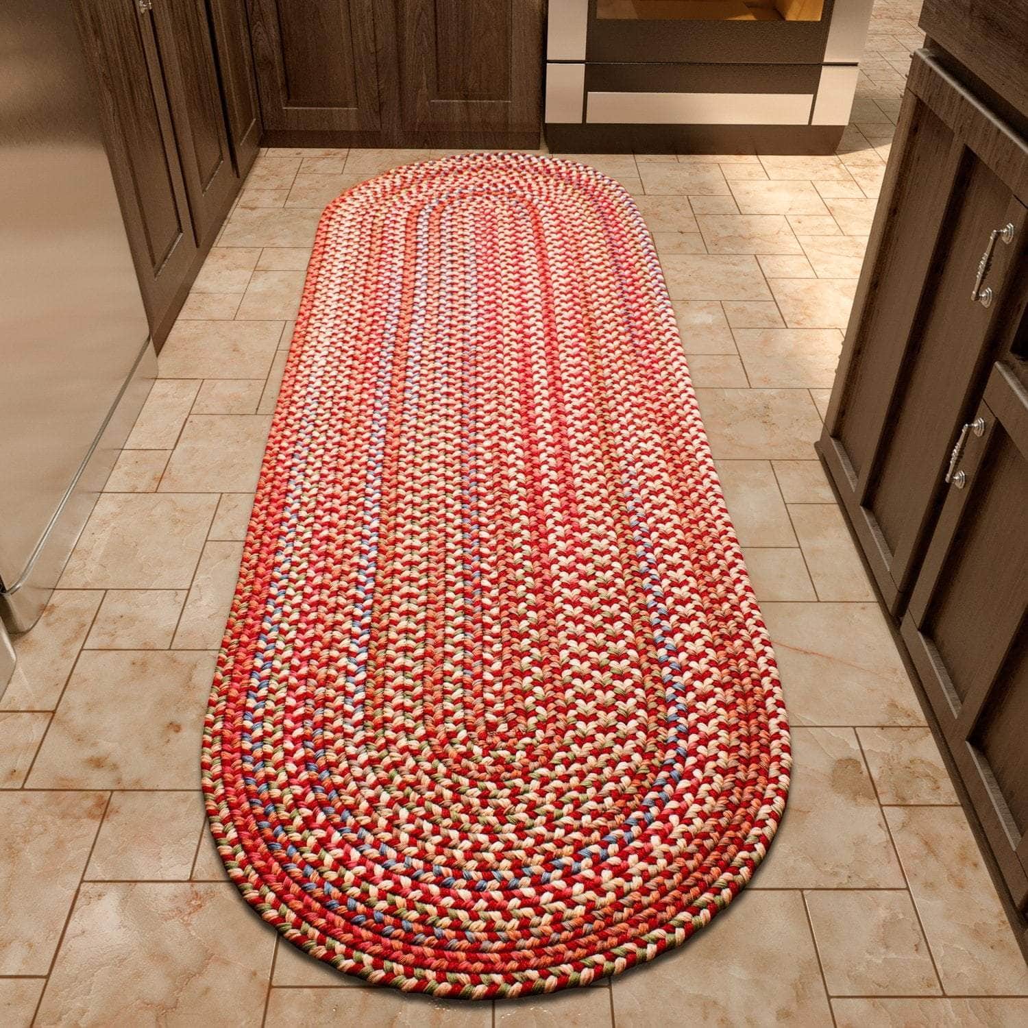 Roxbury Colorful Indoor / Outdoor Braided Rug #color_red