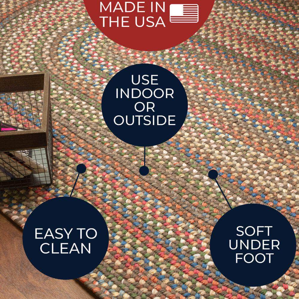 Roxbury Colorful Indoor / Outdoor Braided Rug #color_dk taupe