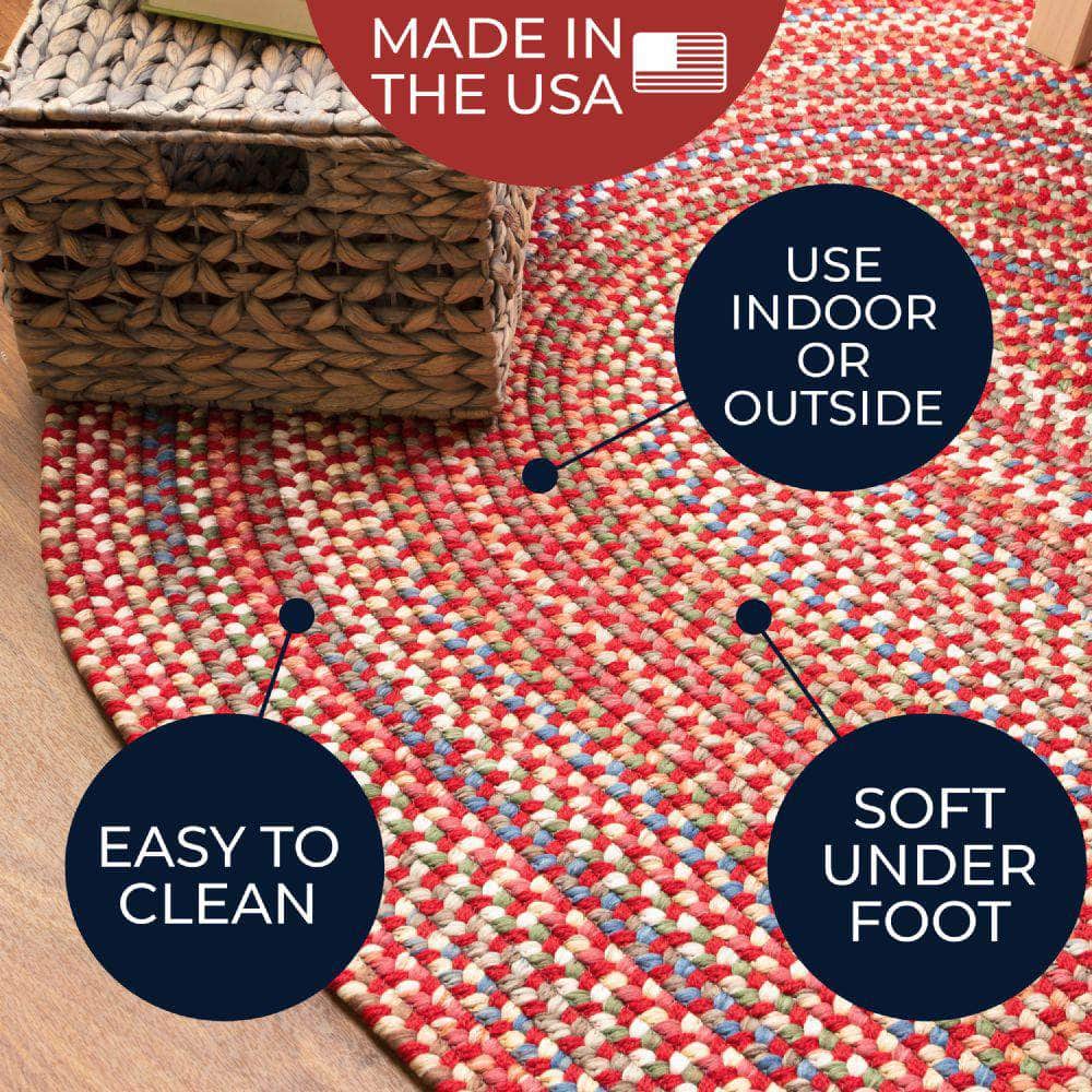 Roxbury Colorful Indoor / Outdoor Braided Rug #color_red