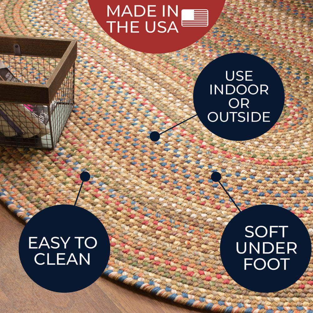 Roxbury Colorful Indoor / Outdoor Braided Rug #color_straw beige