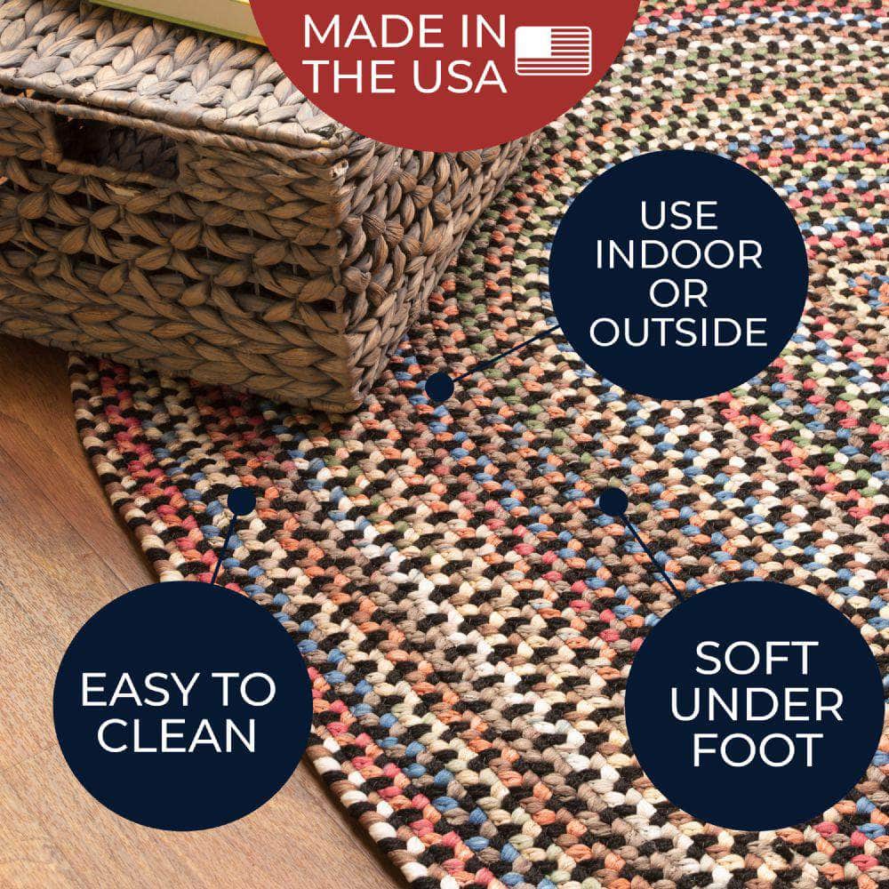 Roxbury Colorful Indoor / Outdoor Braided Rug #color_charcoal