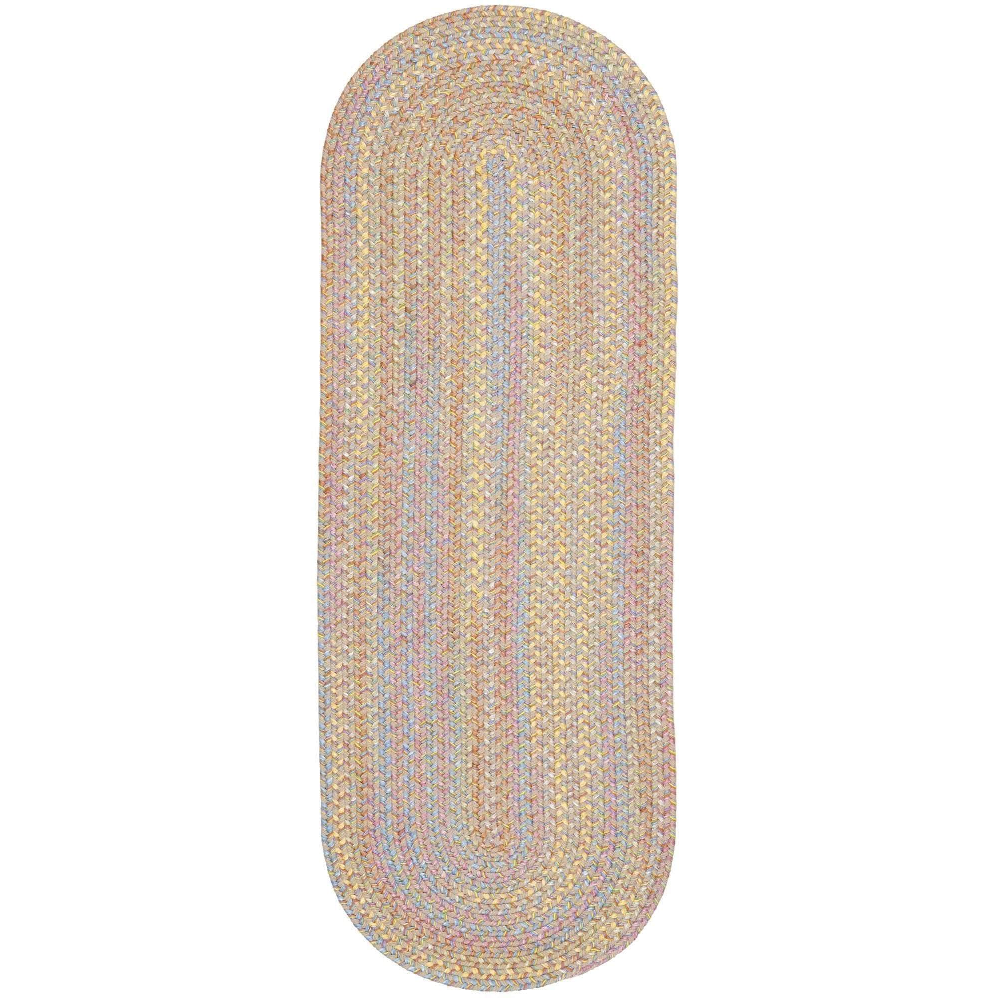 Hipster Kids and Playroom Braided Rug #color_sand beige multi
