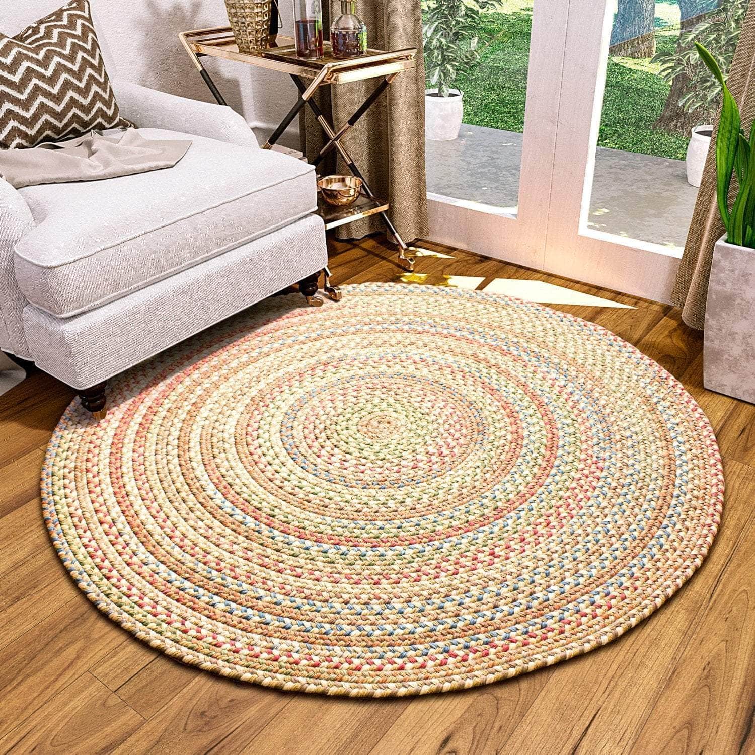 Roxbury Colorful Indoor / Outdoor Braided Rug #color_straw beige