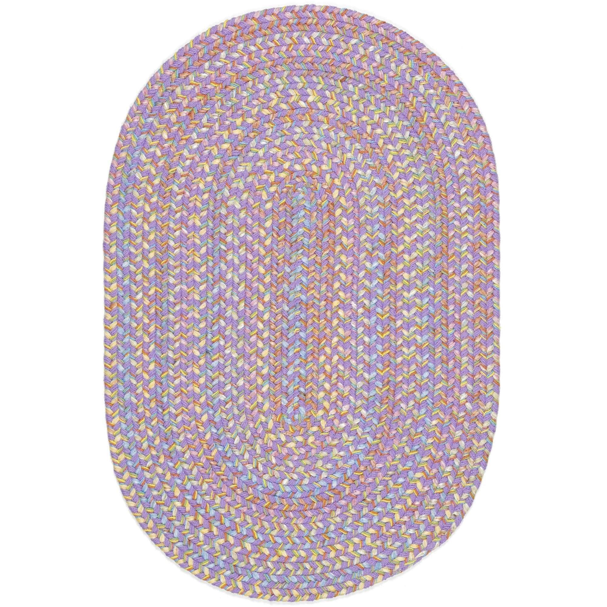 Hipster Kids and Playroom Braided Rug #color_violet multi