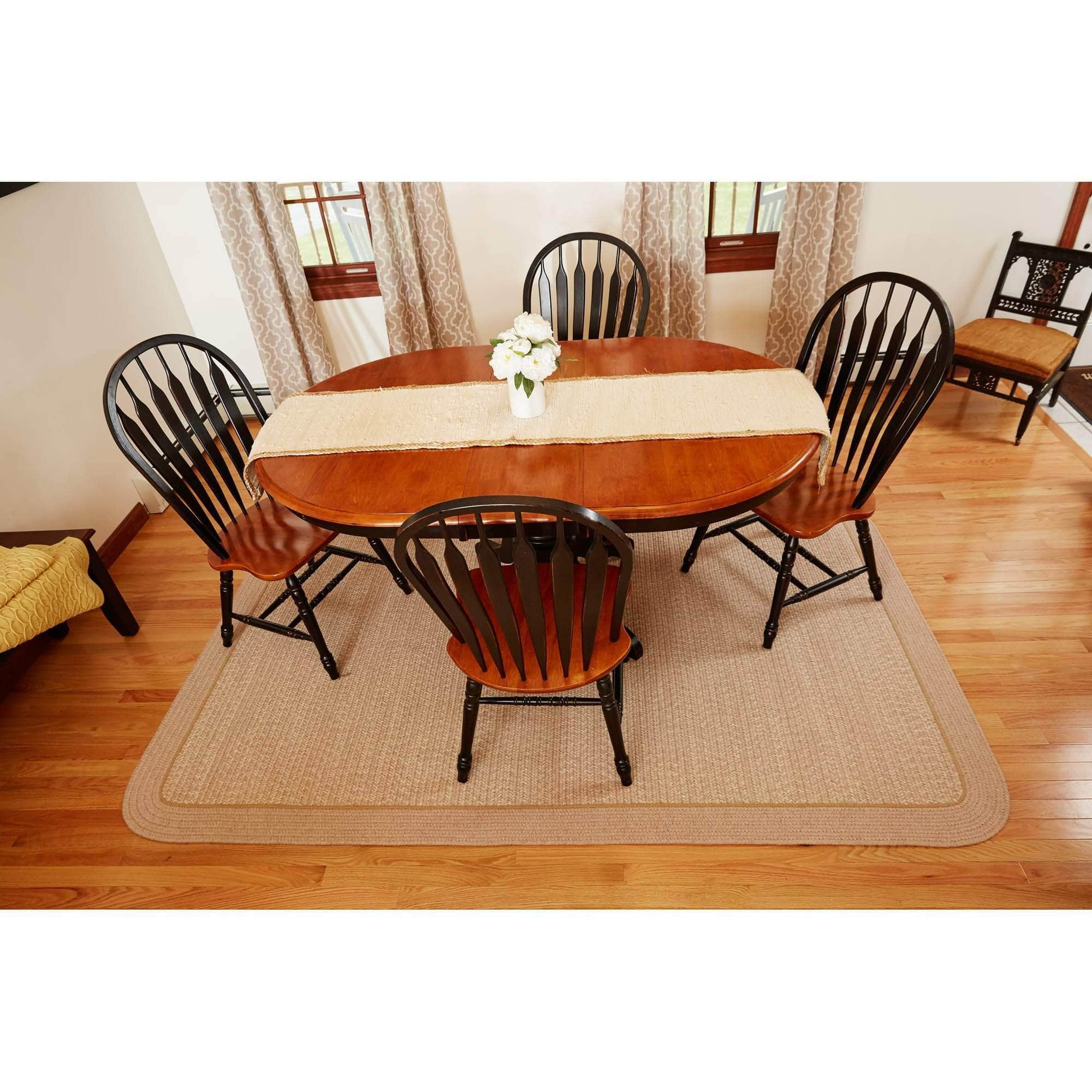 Woolmade Rounded Rectangle Braided Rug #color_sesame