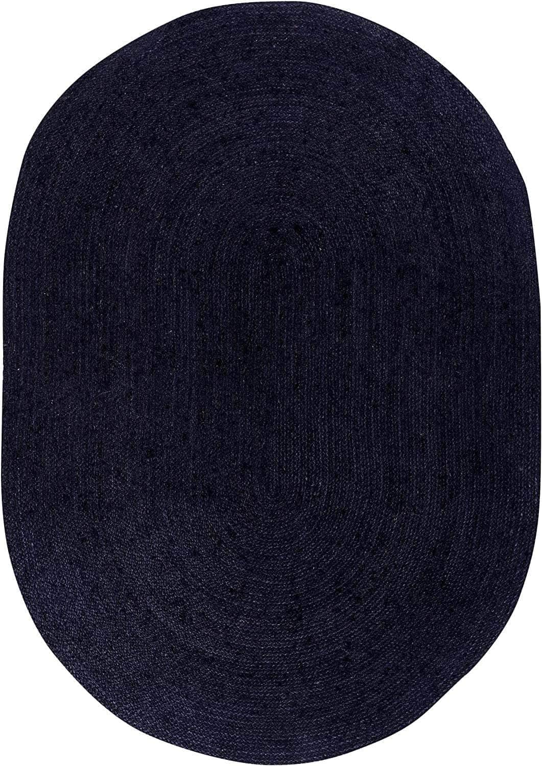 Eco-Friendly Black Jute Braided Area Rug in Black #color_black