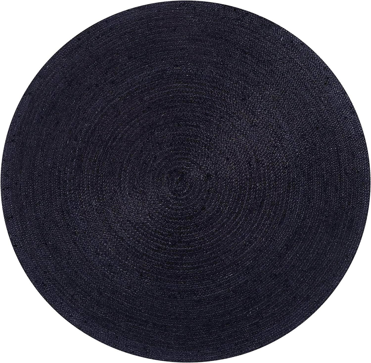Eco-Friendly Black Jute Braided Area Rug in Black #color_black