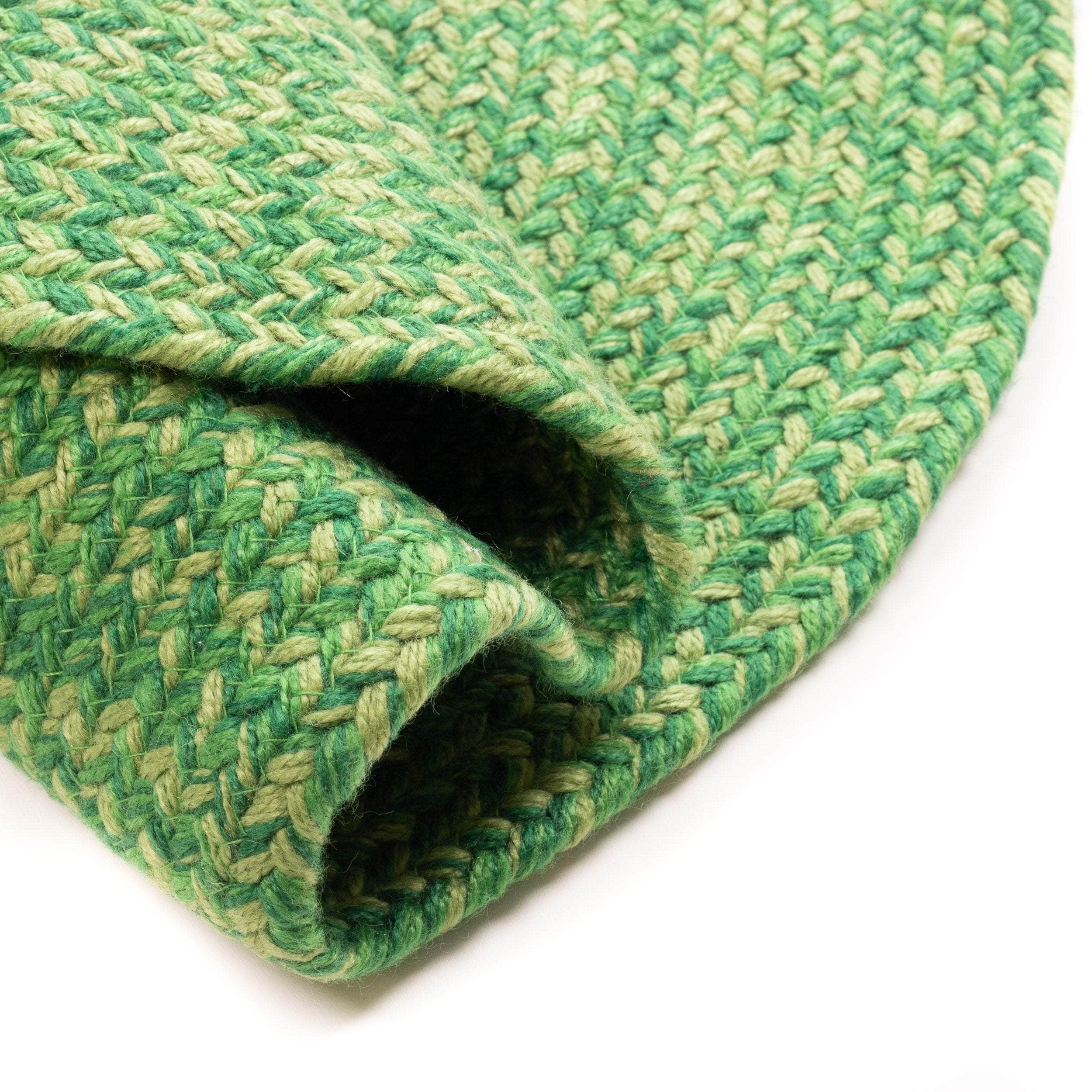 Cantebury Farmhouse Braided Area Rug in Green Multicolor #color_green