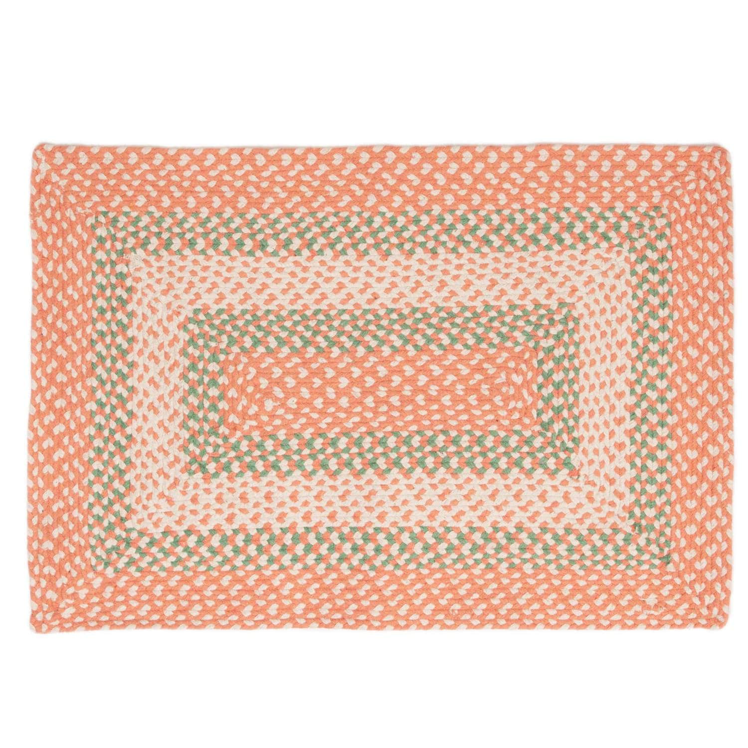 Waterbury WAT01 Coral & Green Rug #color_coral & green
