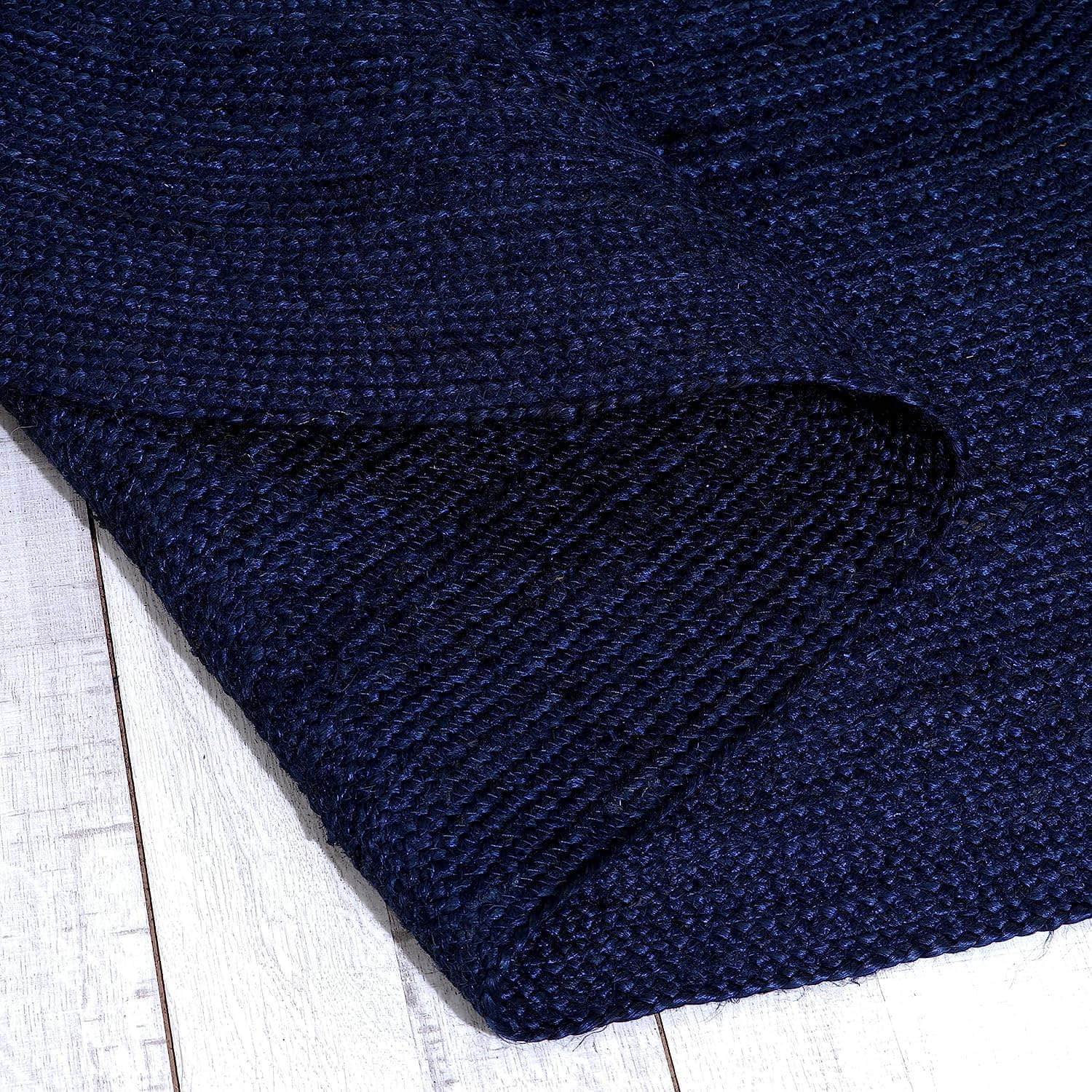Eco-Friendly Navy Jute Braided Area Rug in Navy #color_navy