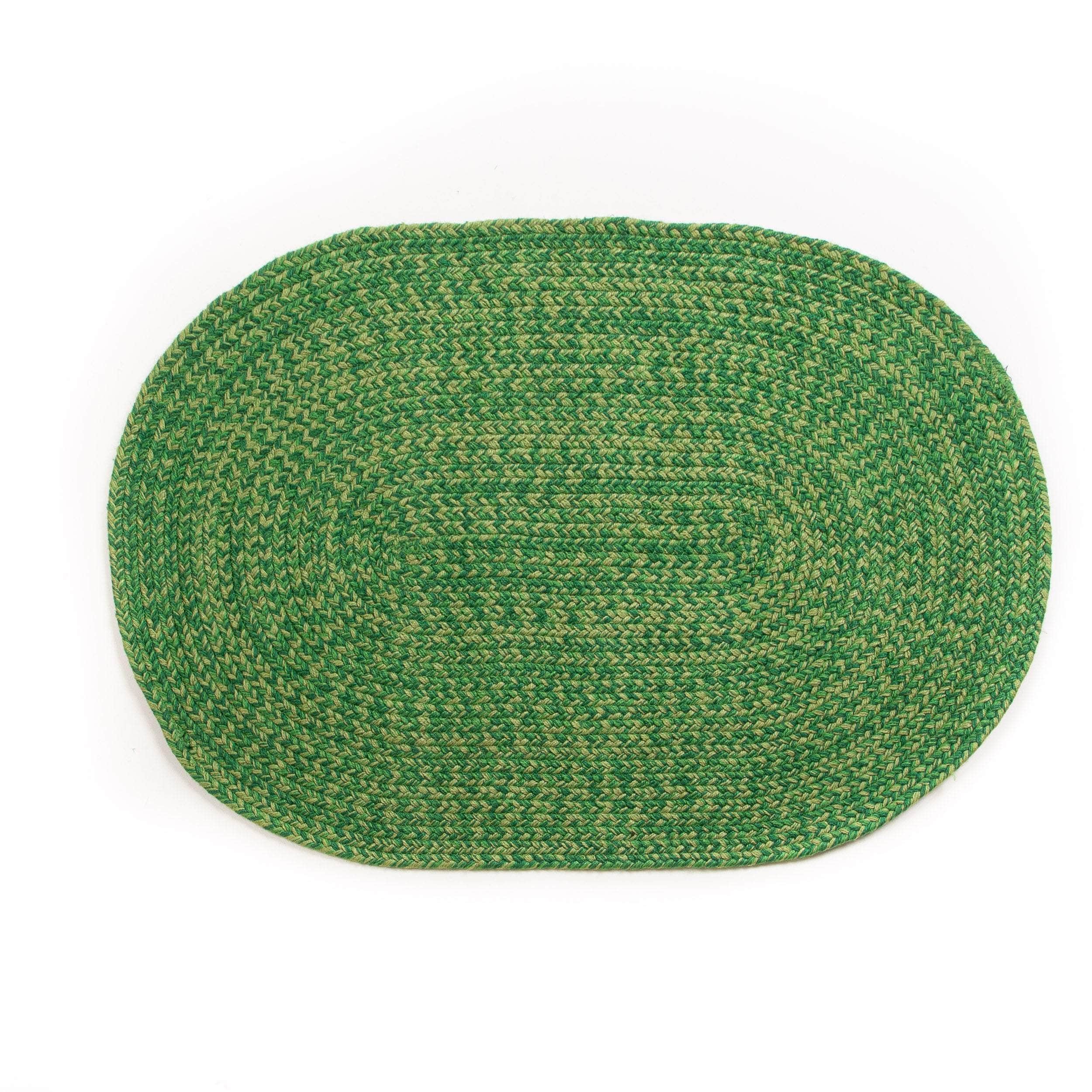 Cantebury Farmhouse Braided Area Rug in Green Multicolor #color_green