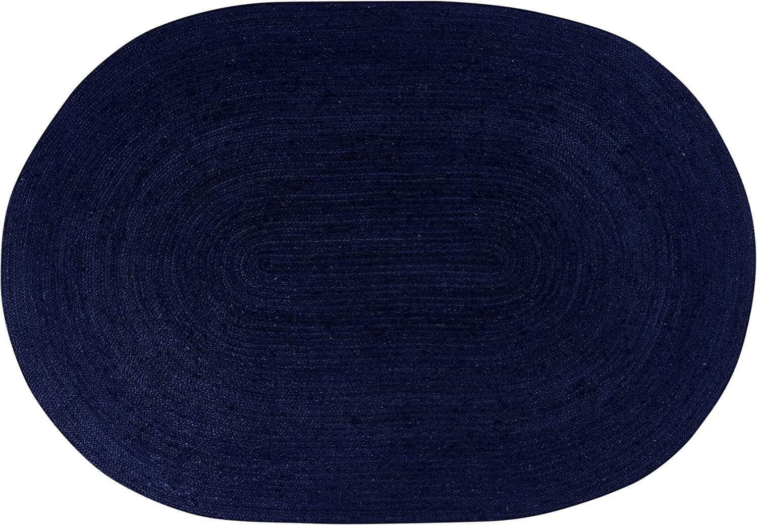 Eco-Friendly Navy Jute Braided Area Rug in Navy #color_navy