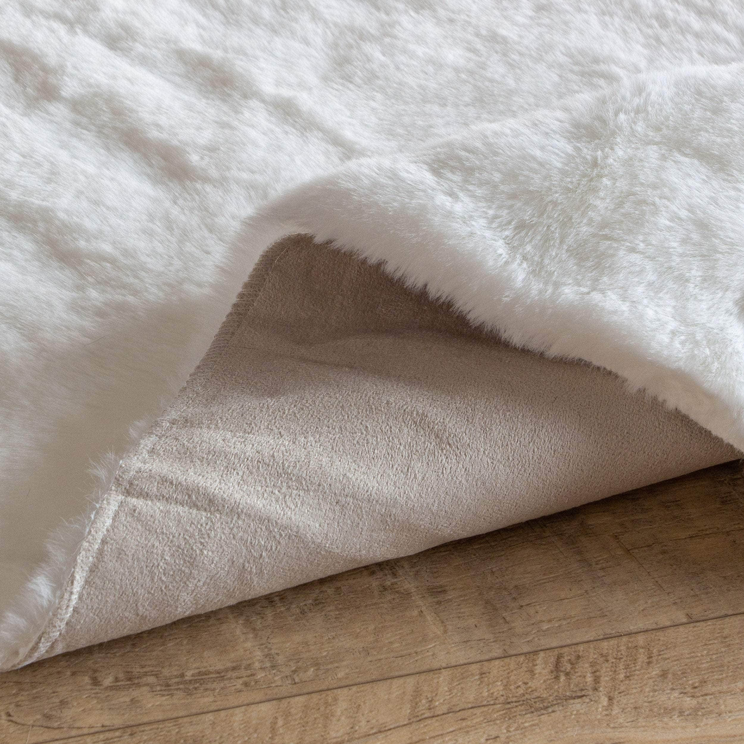 Onslow Faux Rabbit Fur Shag Rug #color_white