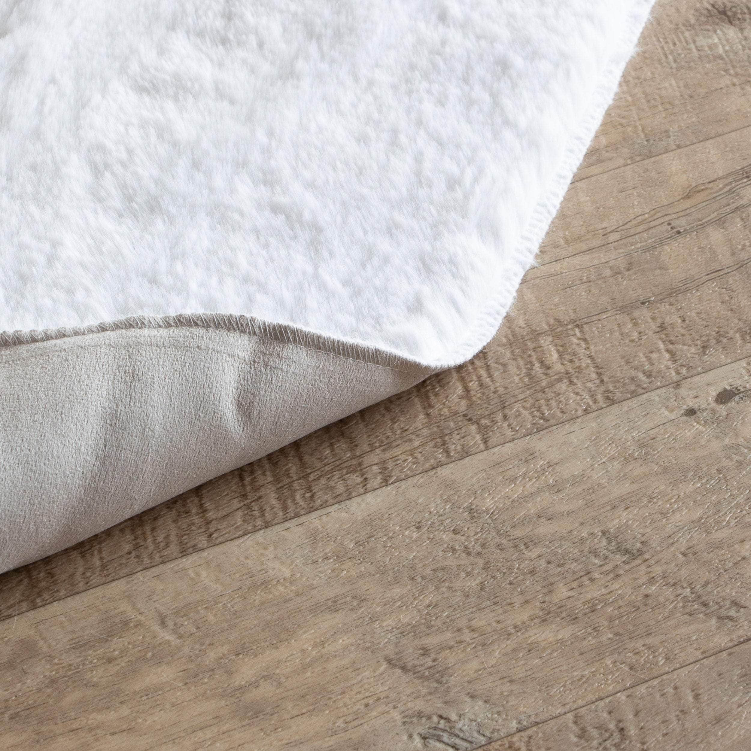 Onslow Faux Rabbit Fur Shag Rug #color_white