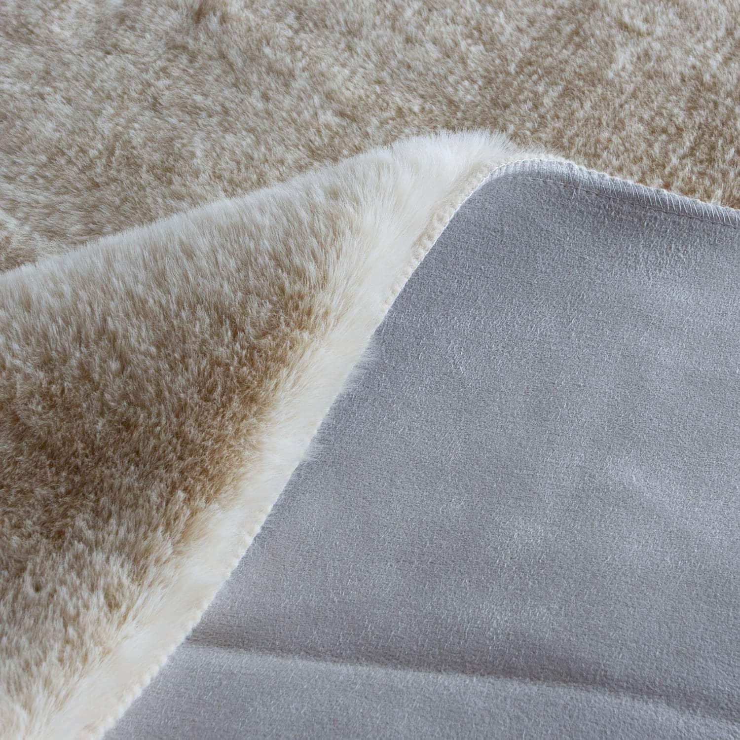 Onslow Faux Rabbit Fur Shag Rug #color_beige