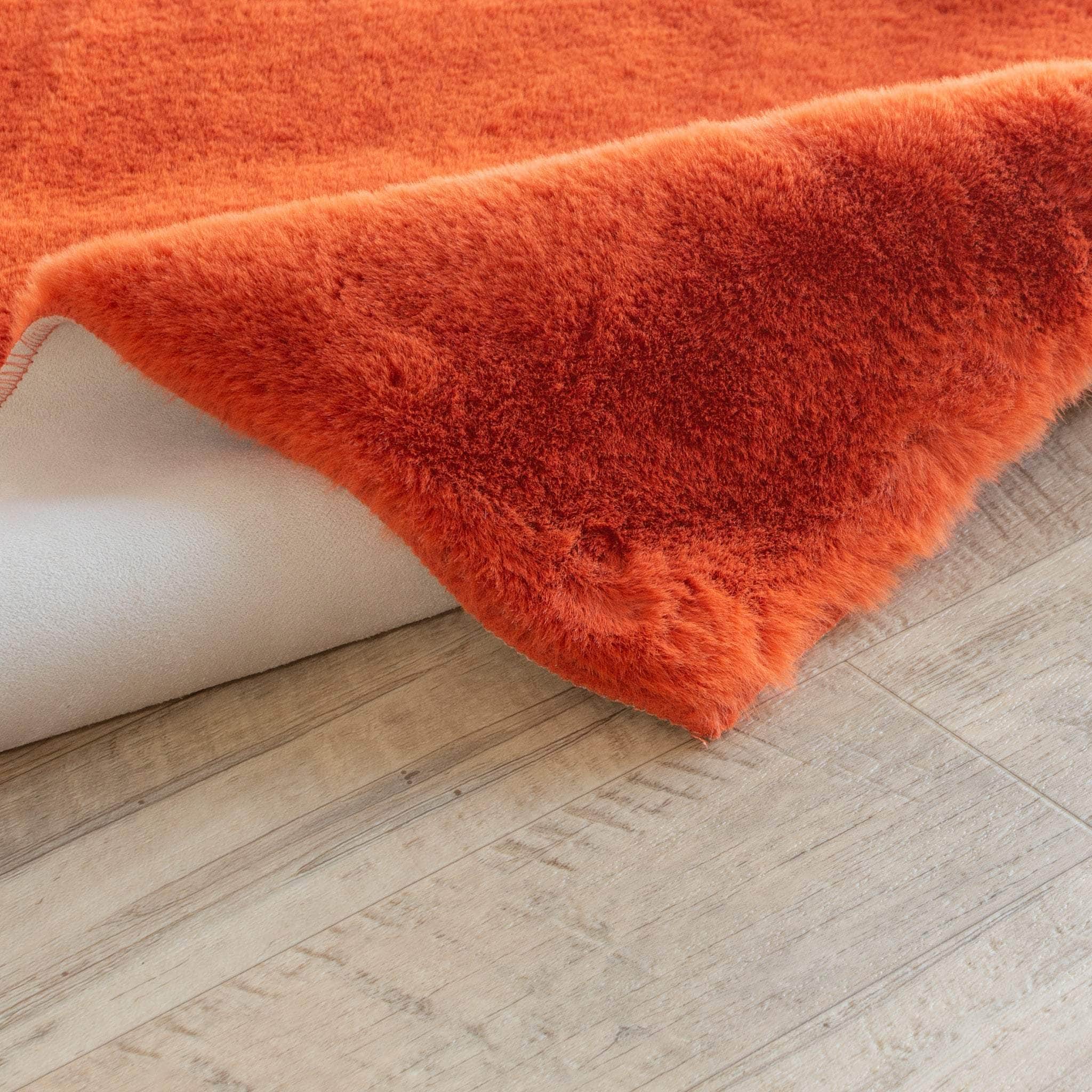 Onslow Faux Rabbit Fur Shag Rug #color_salmon