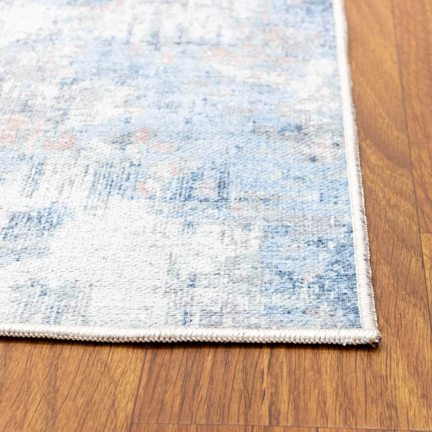 Machine Washable Rug LAN01A Blue / Gray SAR-Lancaster #color_blue / gray