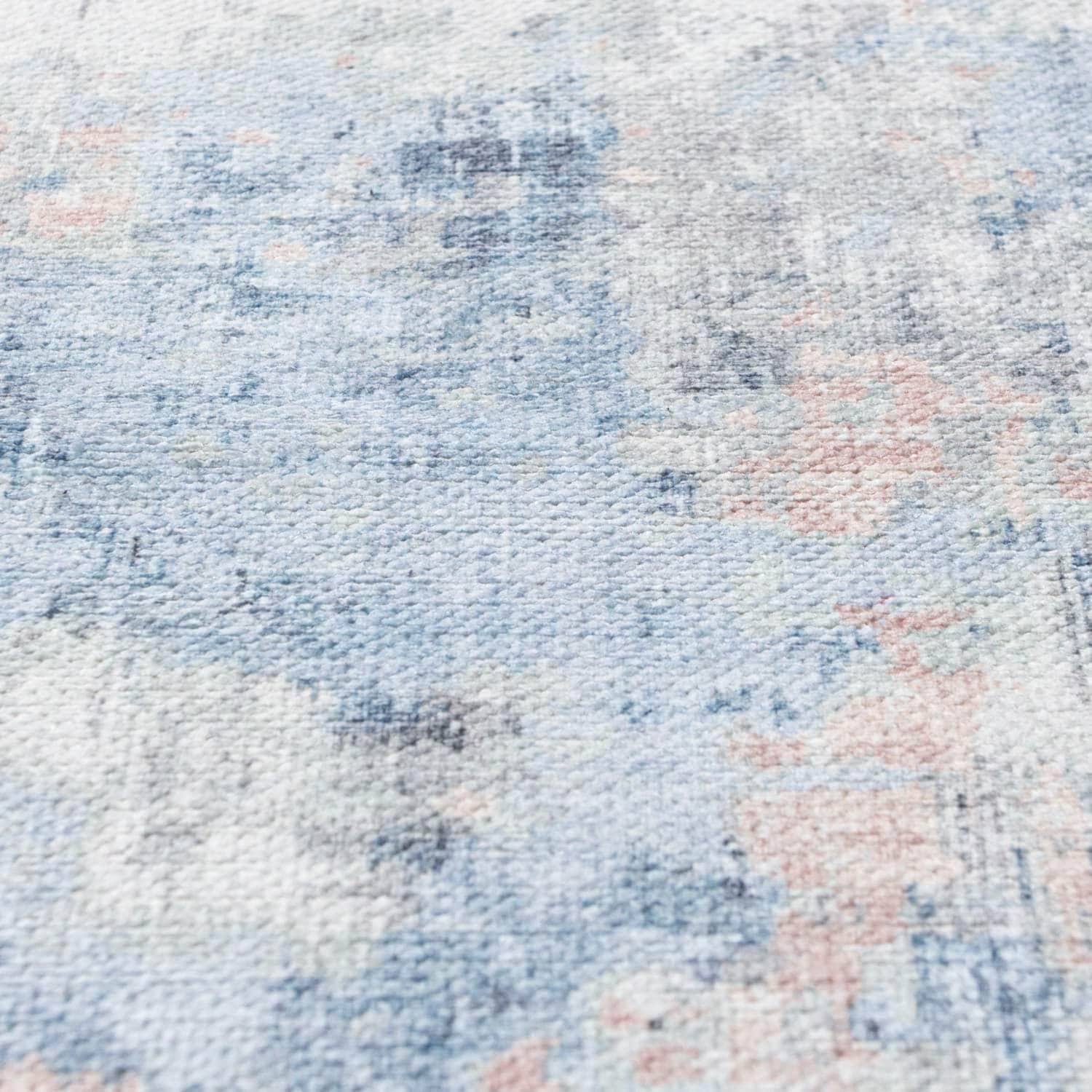 Machine Washable Rug LAN01A Blue / Gray SAR-Lancaster #color_blue / gray